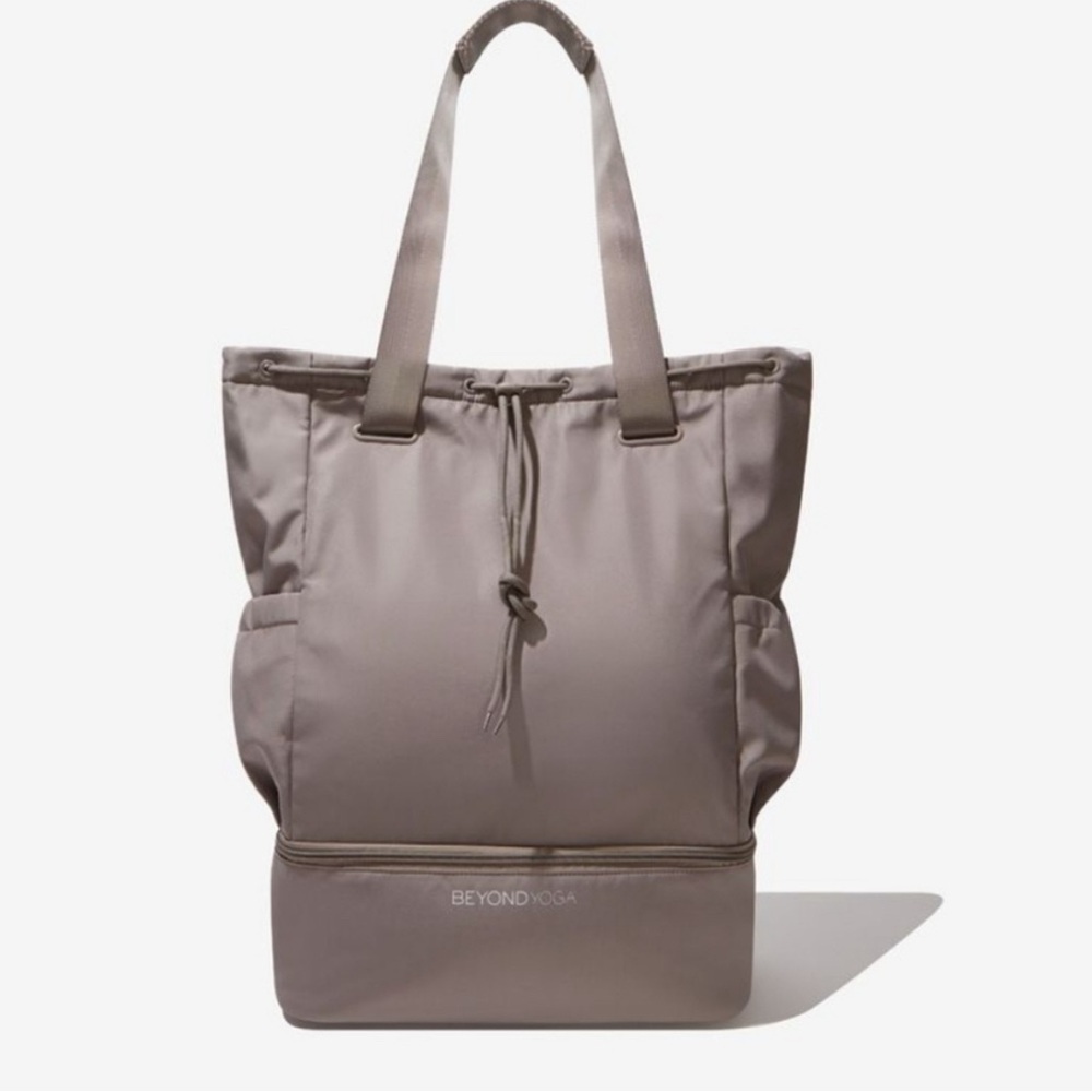 Beyond Yoga Taupe Multi-Compartment Tote Bag